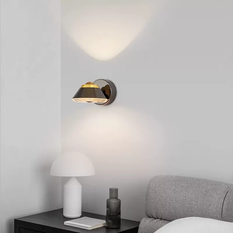 Scandinavian Cone Iron Aluminum Lens LED Wall Sconce Lamp