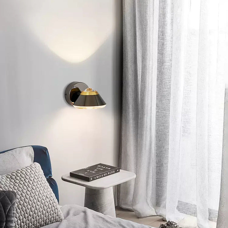 Scandinavian Cone Iron Aluminum Lens LED Wall Sconce Lamp