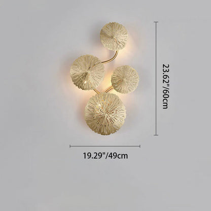 Round Leaf Stainless Steel 4/5/6/8 Light Wall Sconce Lamp
