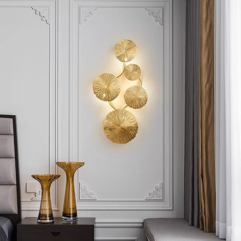 Round Leaf Stainless Steel 4/5/6/8 Light Wall Sconce Lamp