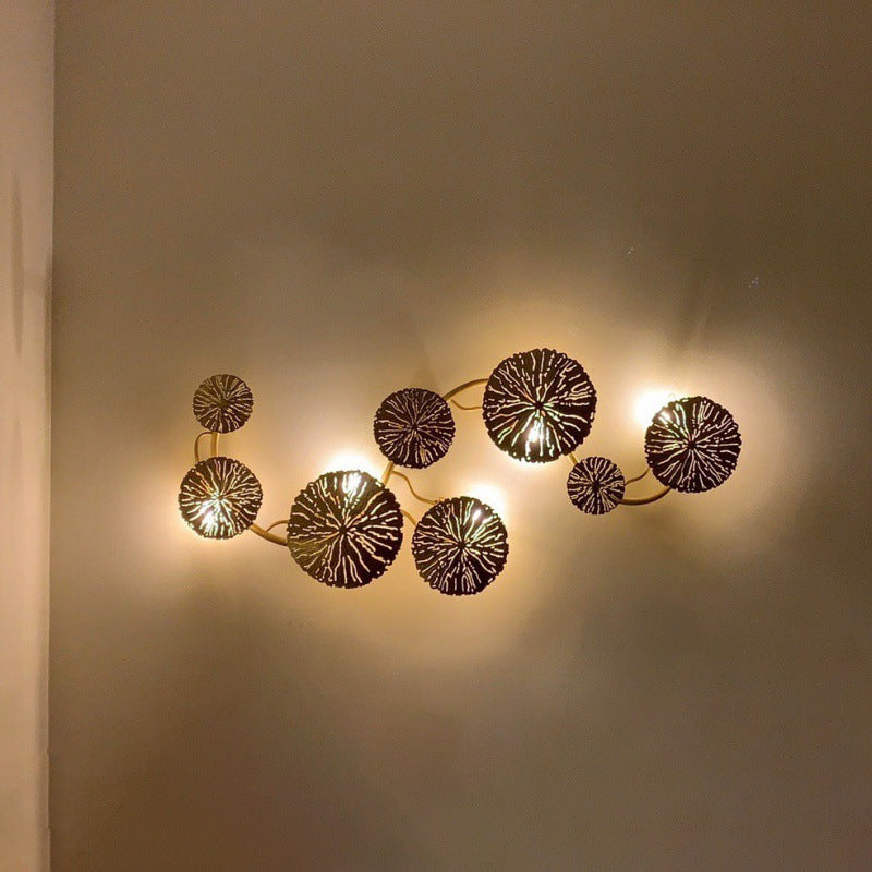 Round Leaf Stainless Steel 4/5/6/8 Light Wall Sconce Lamp