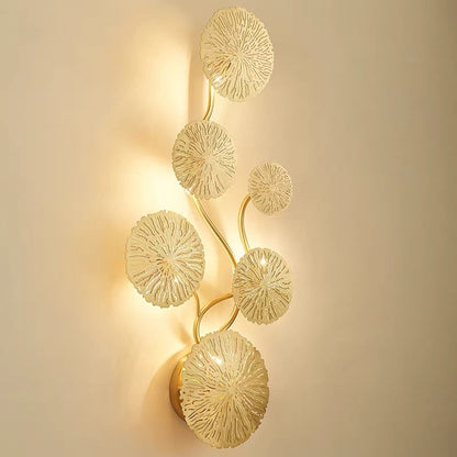 Round Leaf Stainless Steel 4/5/6/8 Light Wall Sconce Lamp