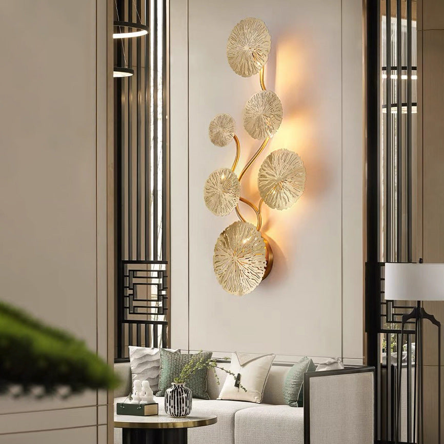 Round Leaf Stainless Steel 4/5/6/8 Light Wall Sconce Lamp