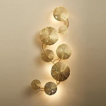 Round Leaf Stainless Steel 4/5/6/8 Light Wall Sconce Lamp
