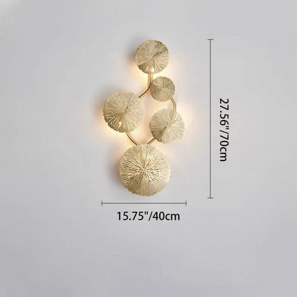 Round Leaf Stainless Steel 4/5/6/8 Light Wall Sconce Lamp