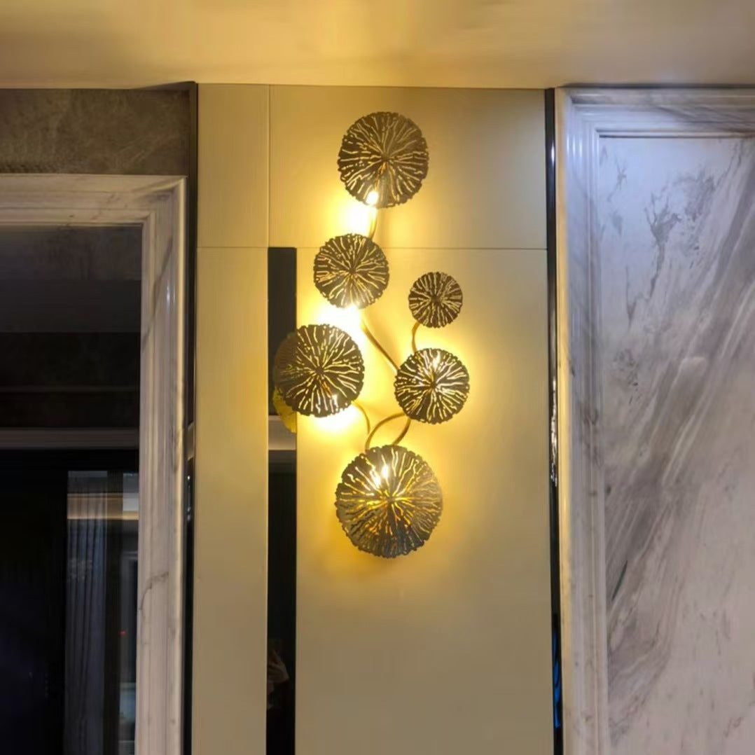 Round Leaf Stainless Steel 4/5/6/8 Light Wall Sconce Lamp