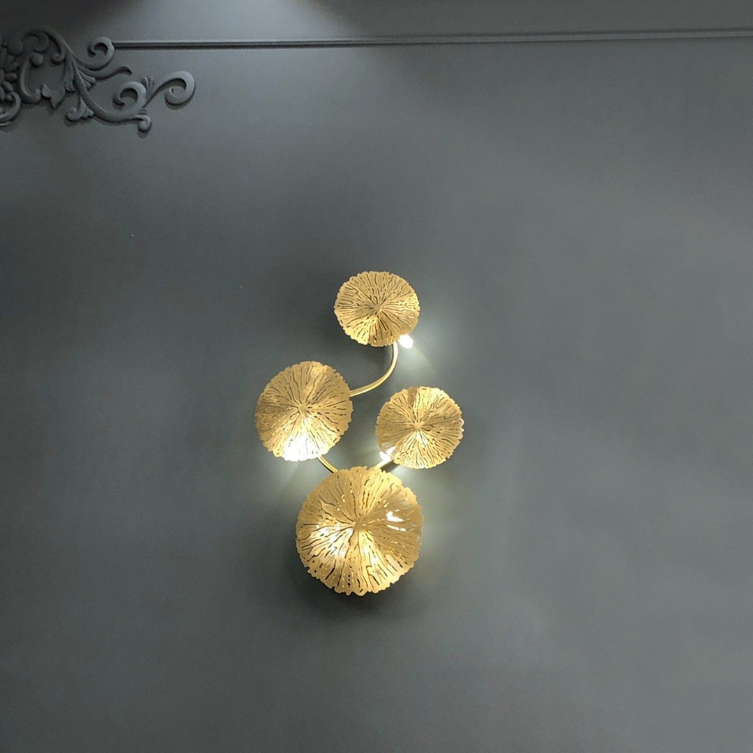 Round Leaf Stainless Steel 4/5/6/8 Light Wall Sconce Lamp