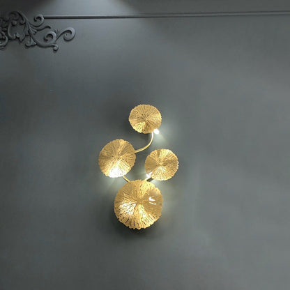 Round Leaf Stainless Steel 4/5/6/8 Light Wall Sconce Lamp