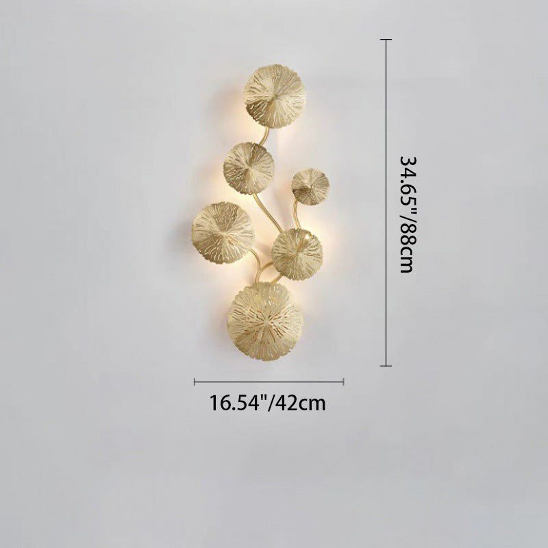 Round Leaf Stainless Steel 4/5/6/8 Light Wall Sconce Lamp