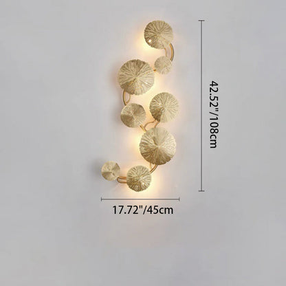 Round Leaf Stainless Steel 4/5/6/8 Light Wall Sconce Lamp