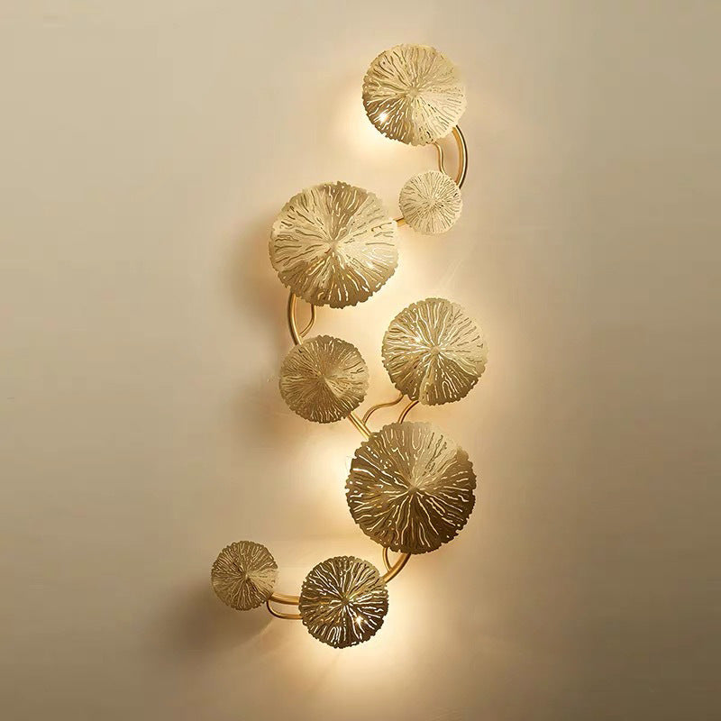 Round Leaf Stainless Steel 4/5/6/8 Light Wall Sconce Lamp