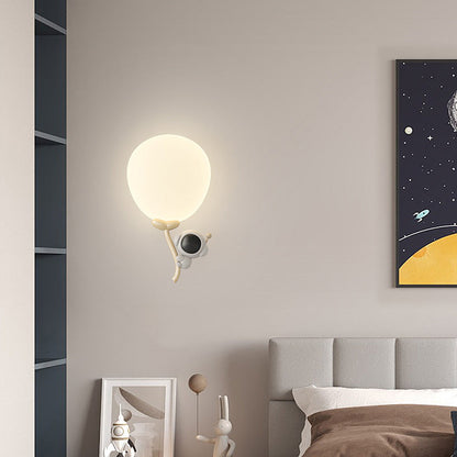 Cream Monkey Cow Spaceman Bear PE Iron LED Wall Sconce Lamp
