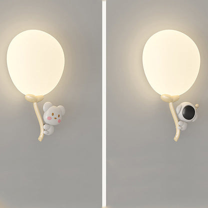 Cream Monkey Cow Spaceman Bear PE Iron LED Wall Sconce Lamp