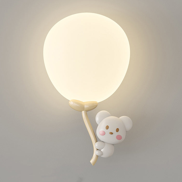 Cream Monkey Cow Spaceman Bear PE Iron LED Wall Sconce Lamp