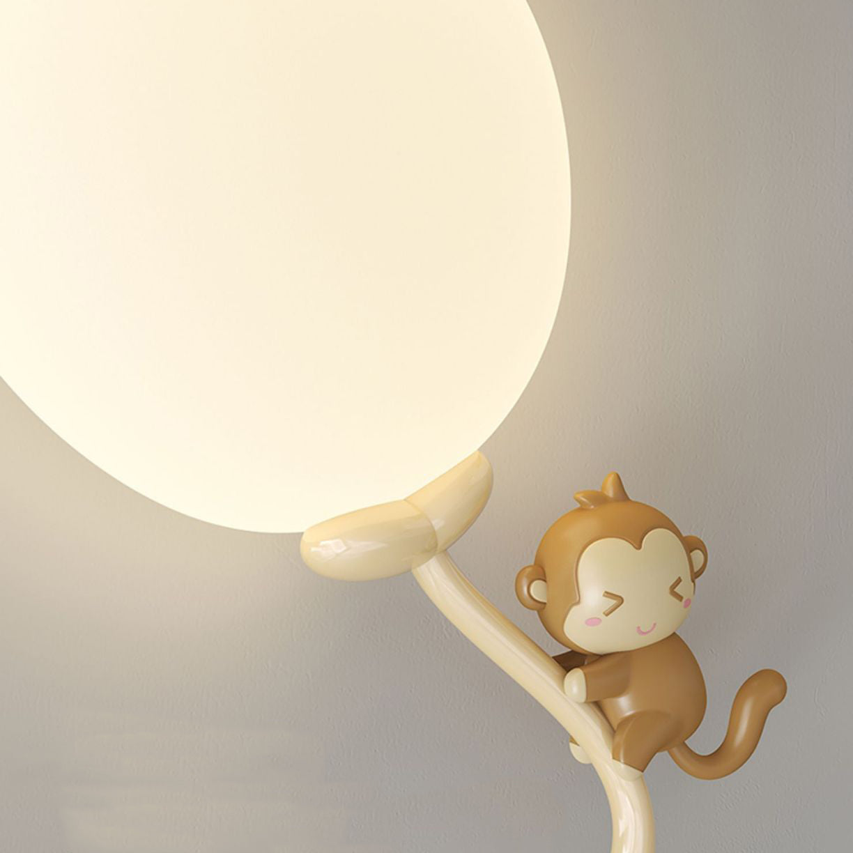 Cream Monkey Cow Spaceman Bear PE Iron LED Wall Sconce Lamp