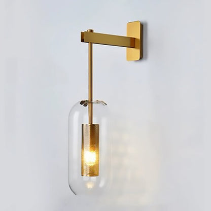 Scandinavian Stainless Steel Glass 1-Light Wall Sconce Lamp