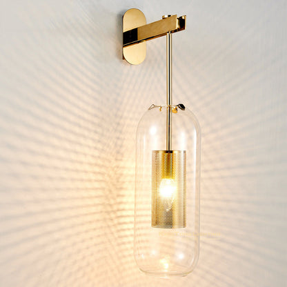 Scandinavian Stainless Steel Glass 1-Light Wall Sconce Lamp
