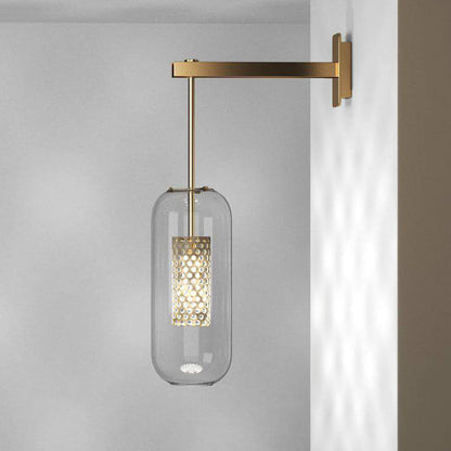 Scandinavian Stainless Steel Glass 1-Light Wall Sconce Lamp