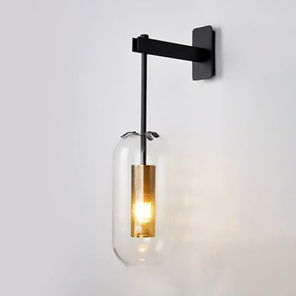 Scandinavian Stainless Steel Glass 1-Light Wall Sconce Lamp