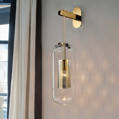 Scandinavian Stainless Steel Glass 1-Light Wall Sconce Lamp