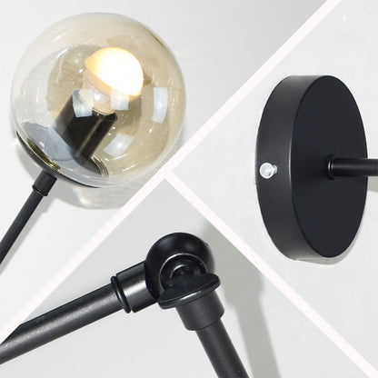 Scandinavian Bean Round Iron Glass 1-Light Wall Sconce Lamp