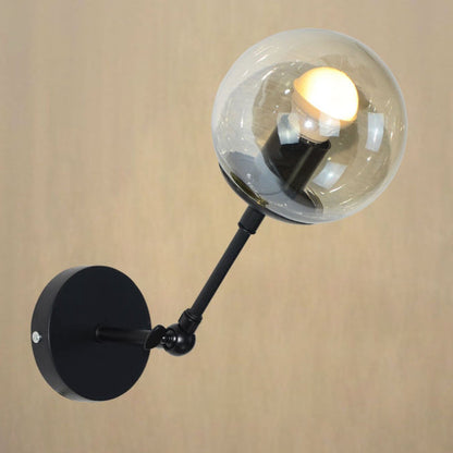 Scandinavian Bean Round Iron Glass 1-Light Wall Sconce Lamp