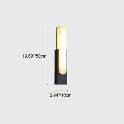 Scandinavian Hardware Faux Marble LED Wall Sconce Lamp
