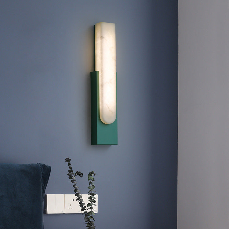 Scandinavian Hardware Faux Marble LED Wall Sconce Lamp