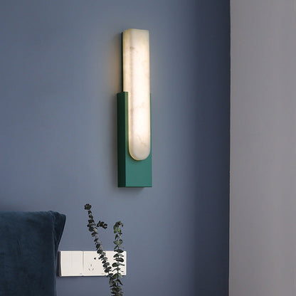 Scandinavian Hardware Faux Marble LED Wall Sconce Lamp