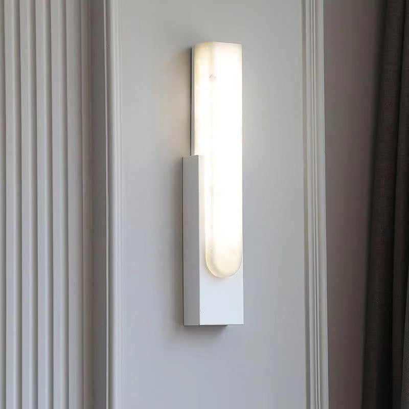 Scandinavian Hardware Faux Marble LED Wall Sconce Lamp