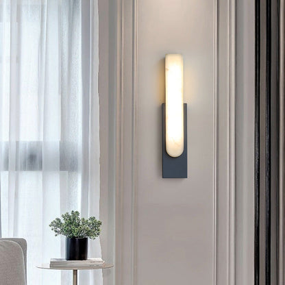 Scandinavian Hardware Faux Marble LED Wall Sconce Lamp