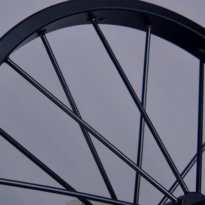 Industrial Wheel Round Iron 1-Light Wall Sconce Lamp
