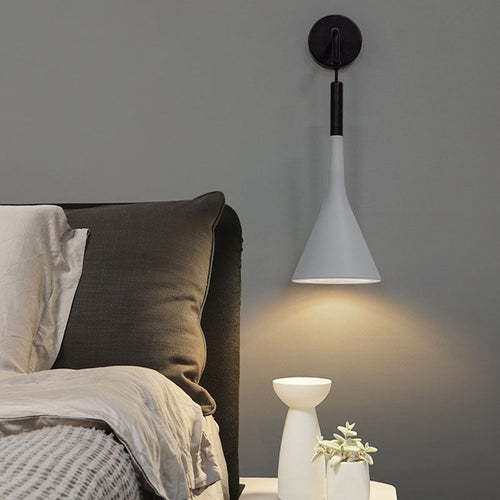 Modern Minimalist Round Cone Iron 1-Light Wall Sconce Lamp