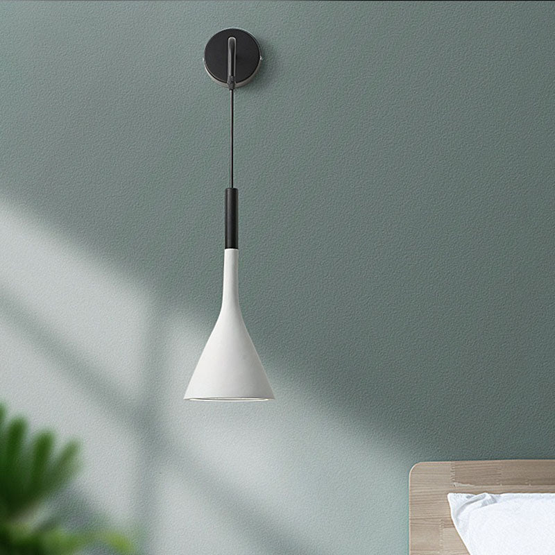 Modern Minimalist Round Cone Iron 1-Light Wall Sconce Lamp