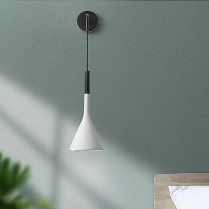 Modern Minimalist Round Cone Iron 1-Light Wall Sconce Lamp