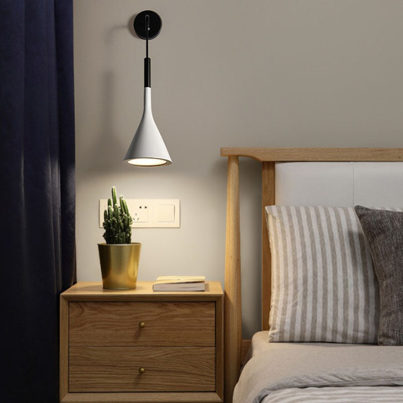 Modern Minimalist Round Cone Iron 1-Light Wall Sconce Lamp
