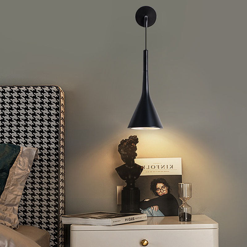 Modern Minimalist Round Cone Iron 1-Light Wall Sconce Lamp