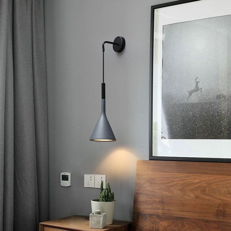 Modern Minimalist Round Cone Iron 1-Light Wall Sconce Lamp