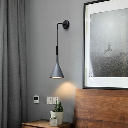 Modern Minimalist Round Cone Iron 1-Light Wall Sconce Lamp