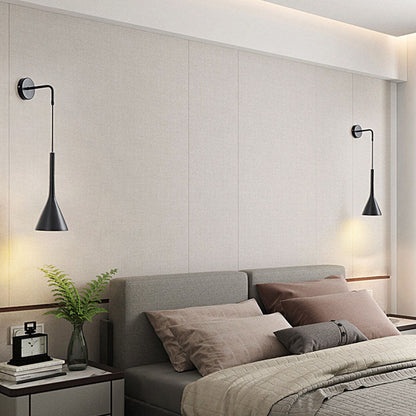 Modern Minimalist Round Cone Iron 1-Light Wall Sconce Lamp
