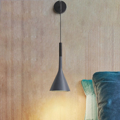 Modern Minimalist Round Cone Iron 1-Light Wall Sconce Lamp