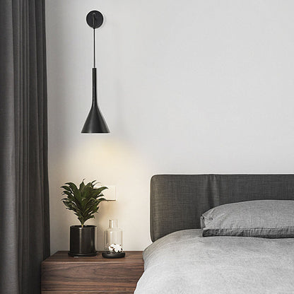 Modern Minimalist Round Cone Iron 1-Light Wall Sconce Lamp