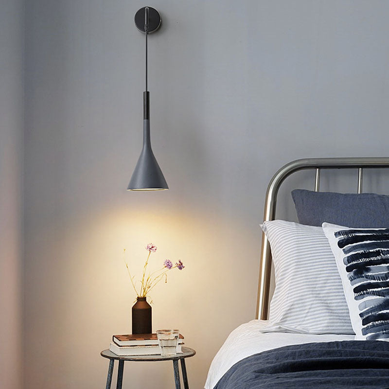 Modern Minimalist Round Cone Iron 1-Light Wall Sconce Lamp