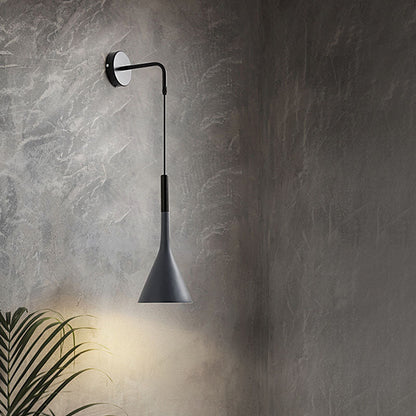 Modern Minimalist Round Cone Iron 1-Light Wall Sconce Lamp