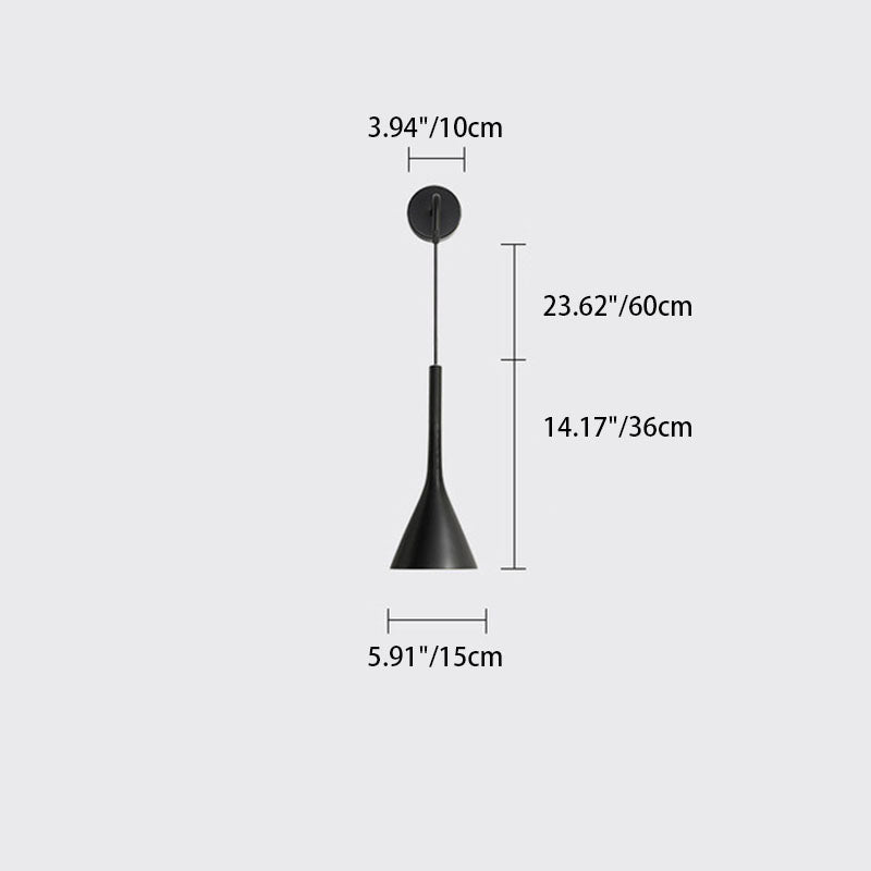 Modern Minimalist Round Cone Iron 1-Light Wall Sconce Lamp