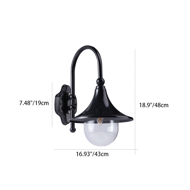 Waterproof Cone Aluminum Acrylic 1-Light Wall Sconce Lamp