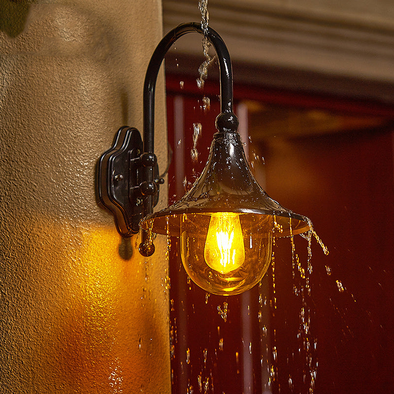 Waterproof Cone Aluminum Acrylic 1-Light Wall Sconce Lamp