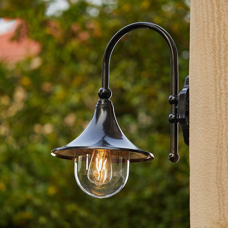 Waterproof Cone Aluminum Acrylic 1-Light Wall Sconce Lamp