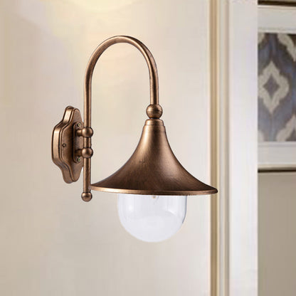 Waterproof Cone Aluminum Acrylic 1-Light Wall Sconce Lamp