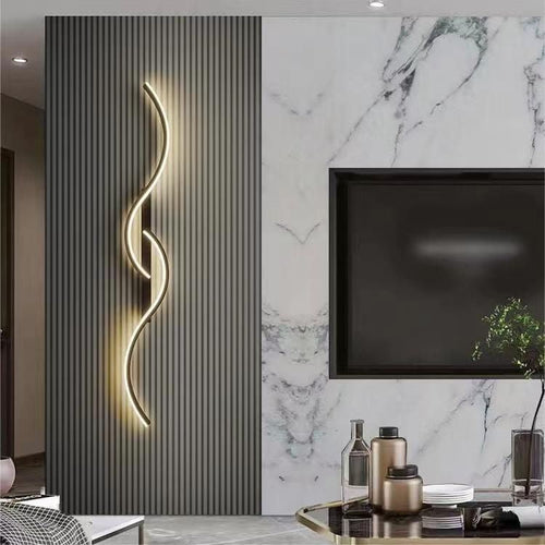 Long Curve Aluminum Silicone LED Wall Sconce Lamp